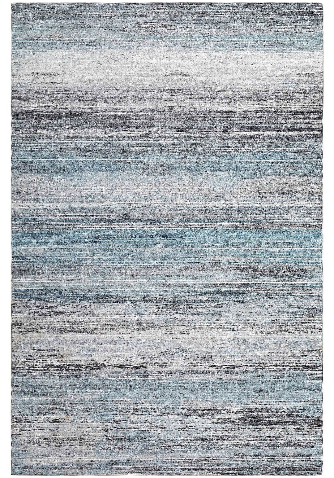 4 X 6 Turquoise and Gray Abstract Stain Resistant Area Rug Image 4