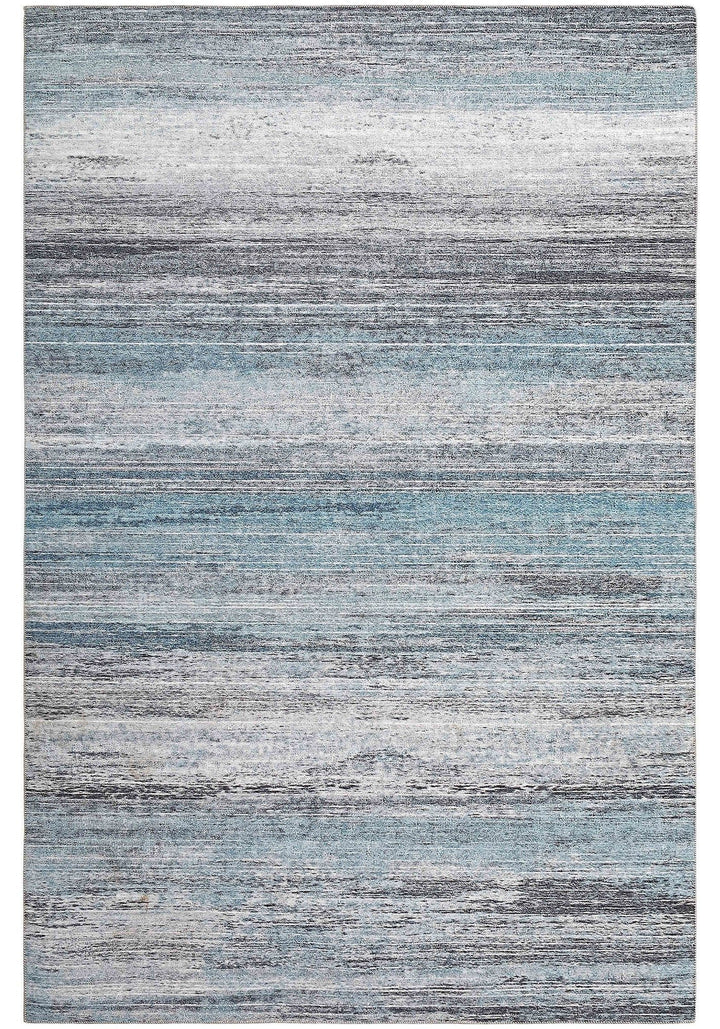 4 X 6 Turquoise and Gray Abstract Stain Resistant Area Rug Image 4