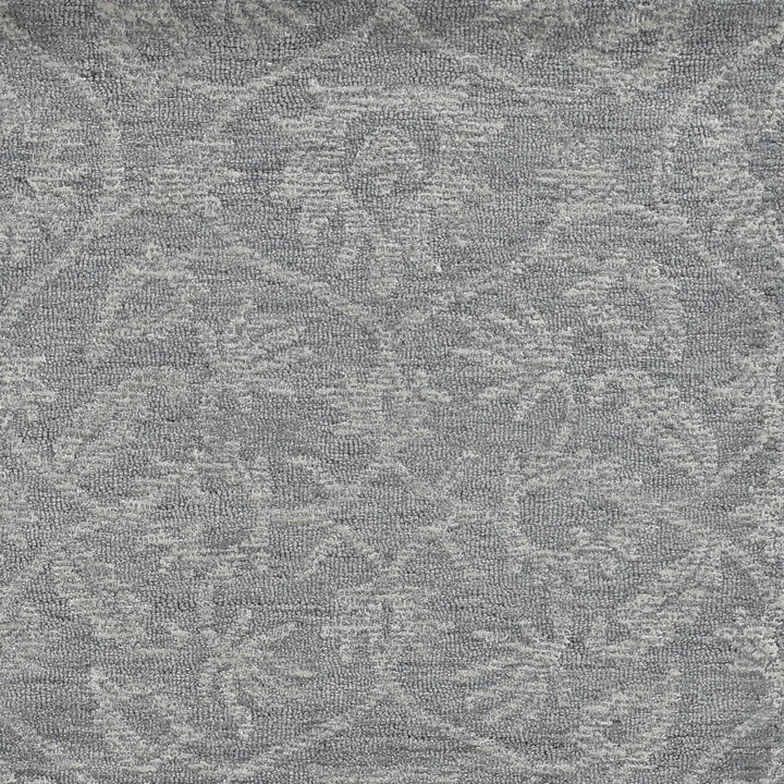 5 X 7 Grey Floral Vines Wool Indoor Area Rug Image 1