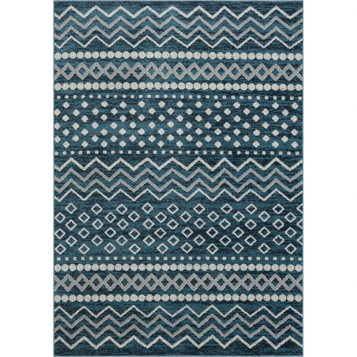 5 X 7 Beige Geometric Washable Area Rug Image 1