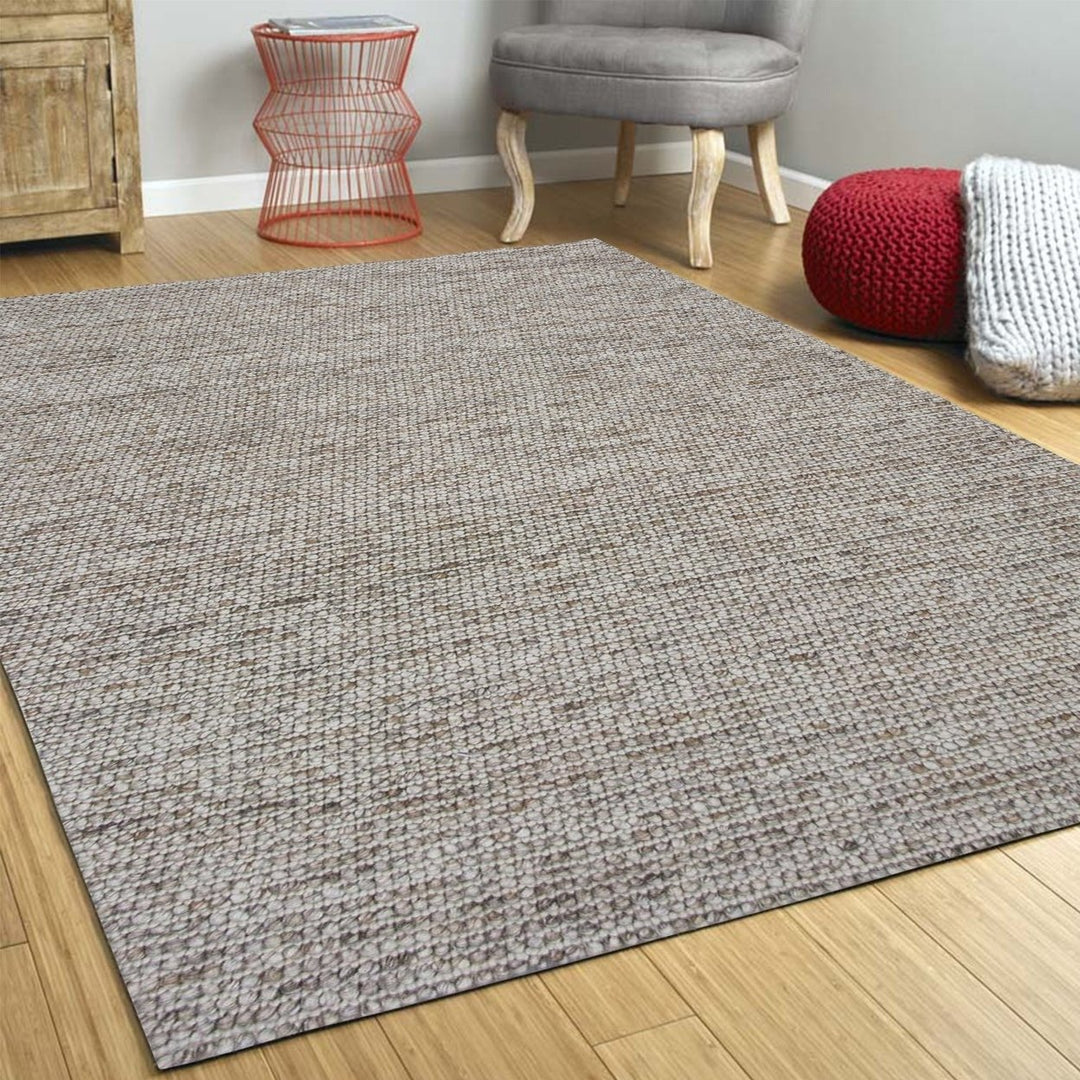 5 X 7 Natural Wool Boucle Berber Style Area Rug Image 1