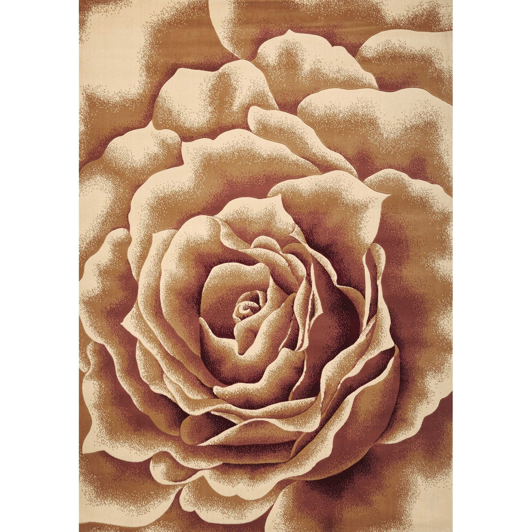 5 X 8 Ivory Floral Indoor Area Rug Image 3