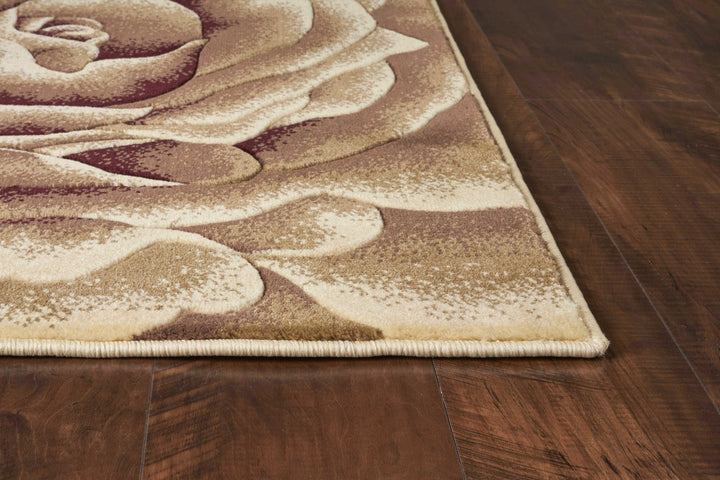 5 X 8 Ivory Floral Indoor Area Rug Image 1