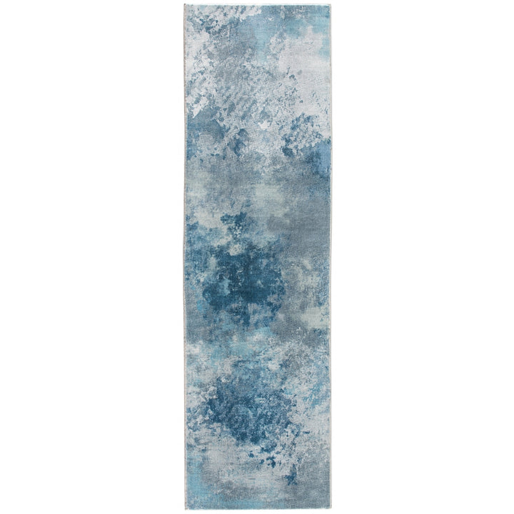 5 x 8 Blue Abstract Area Rug Image 4