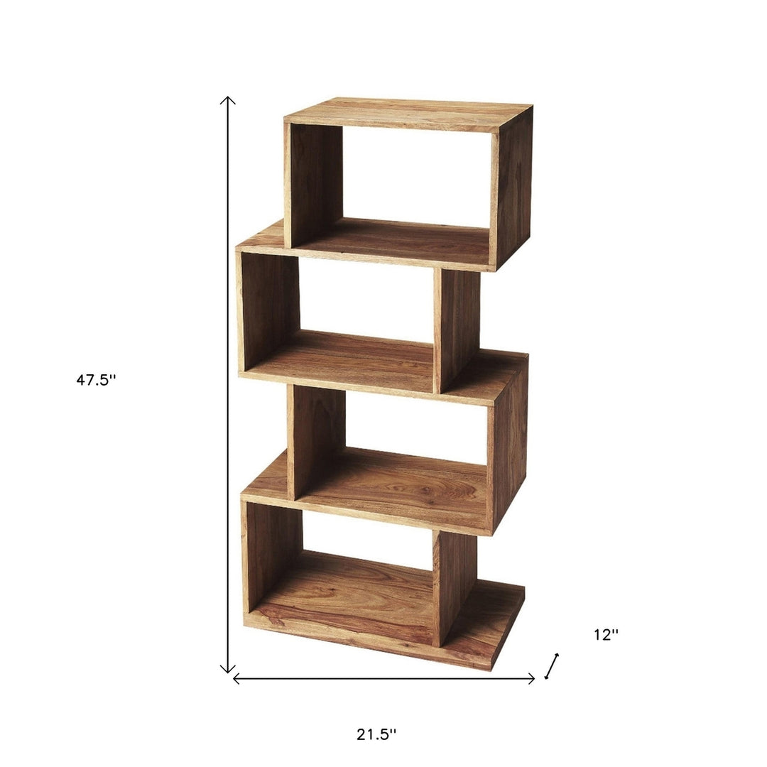 48" Sheesham Vertical Standard Bookcase Back Open Image 6