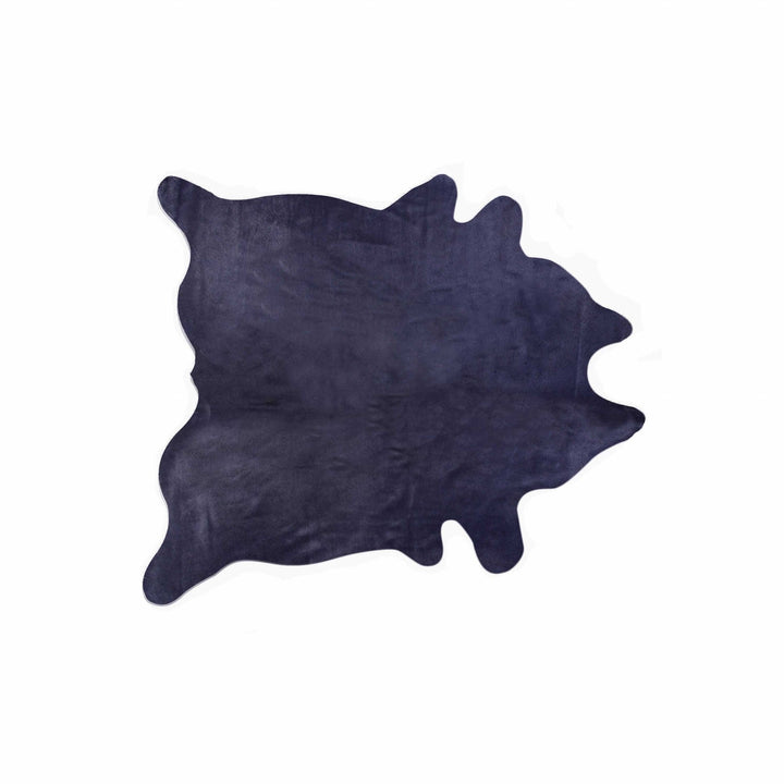 5" X 7" Navy Modern Cowhide Contemporary Area Rugs Image 1