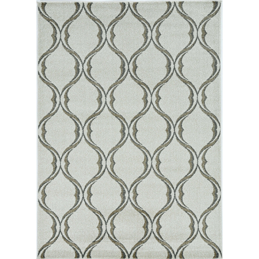 5 X 8 Sand Wavy Lines Area Rug Image 5