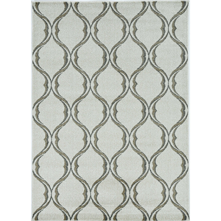 5 X 8 Sand Wavy Lines Area Rug Image 5