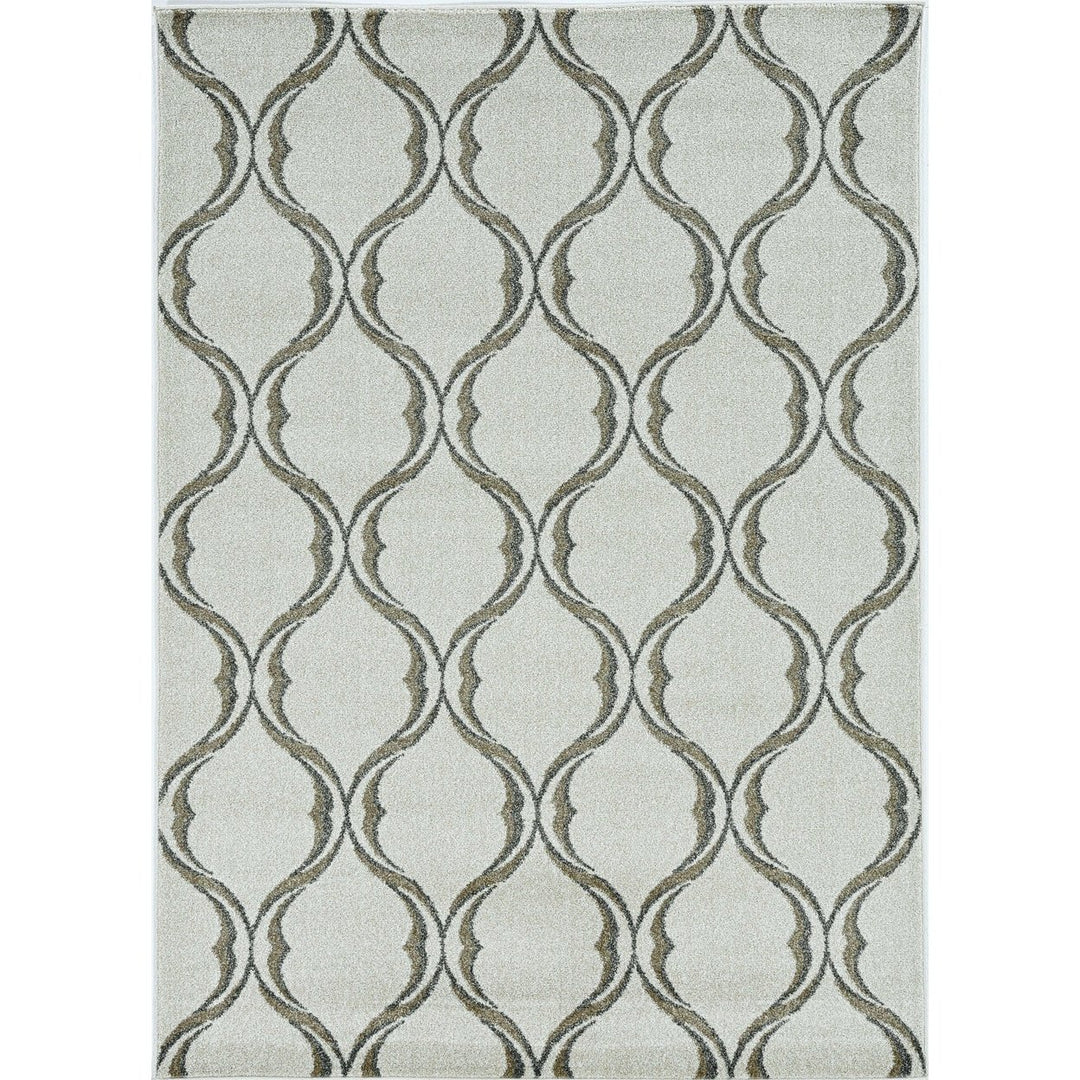 5 X 8 Sand Wavy Lines Area Rug Image 1