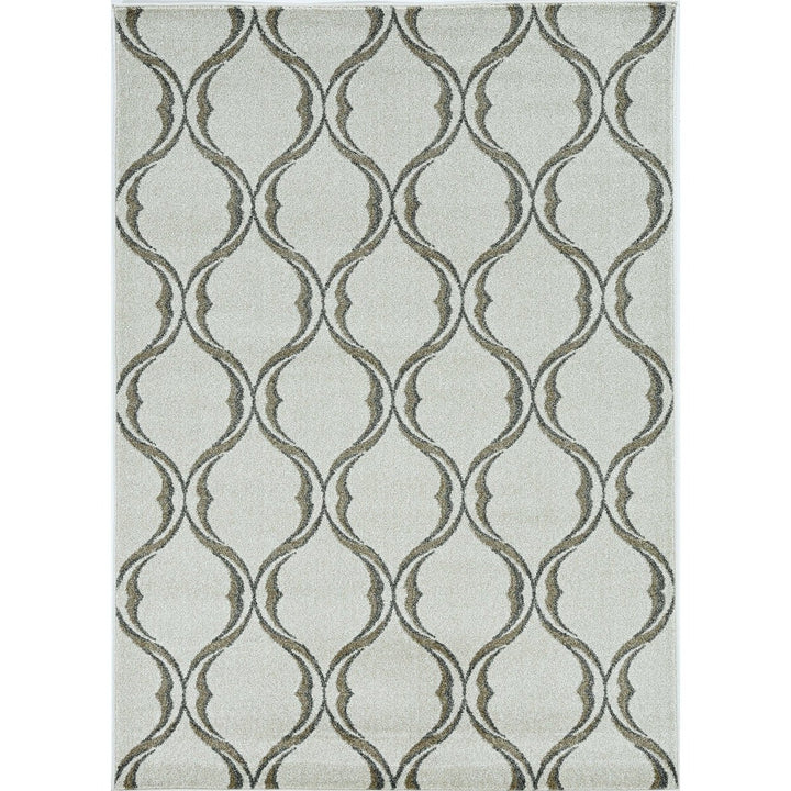 5 X 8 Sand Wavy Lines Area Rug Image 1