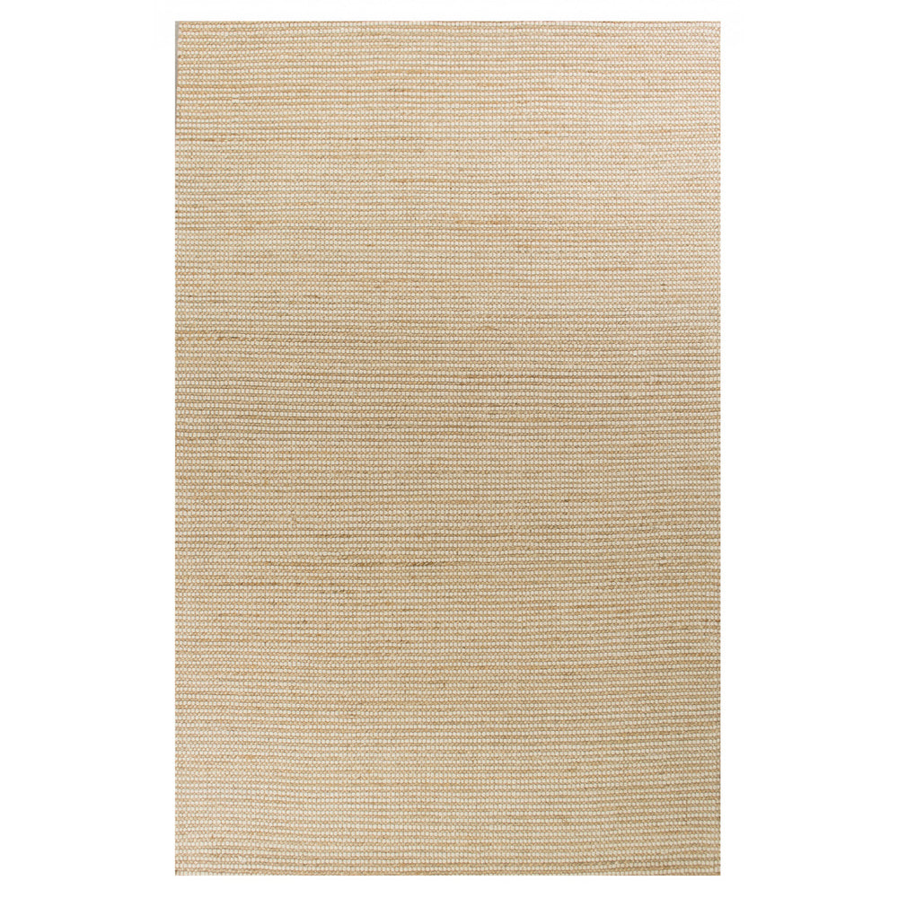 5X7 Ivory Hand Woven Jute And Wool Indoor Area Rug Image 2