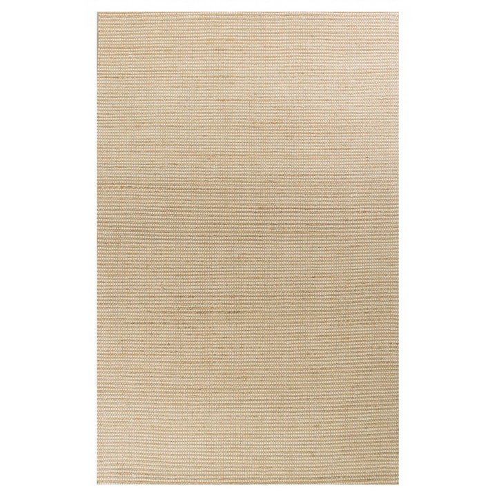 5X7 Ivory Hand Woven Jute And Wool Indoor Area Rug Image 2