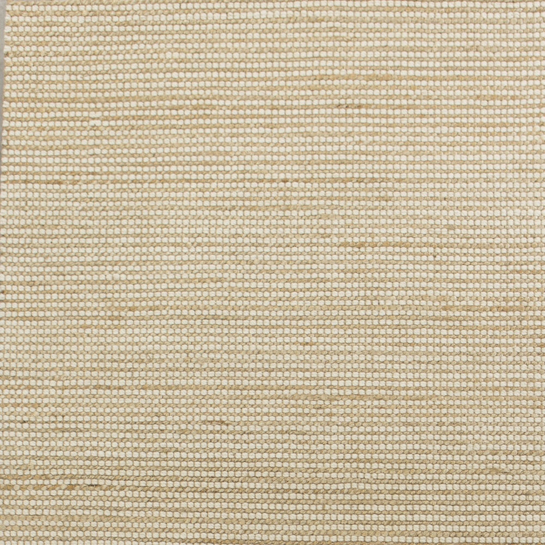 5X7 Ivory Hand Woven Jute And Wool Indoor Area Rug Image 3