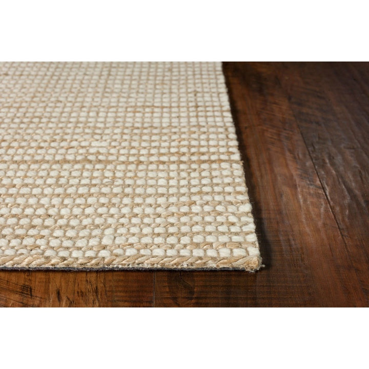 5X7 Ivory Hand Woven Jute And Wool Indoor Area Rug Image 5