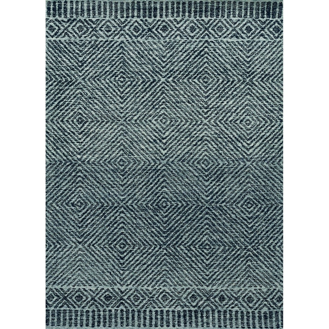 5X7 Grey Black Hand Tufted Space Dyed Geometric Indoor Area Rug Image 1