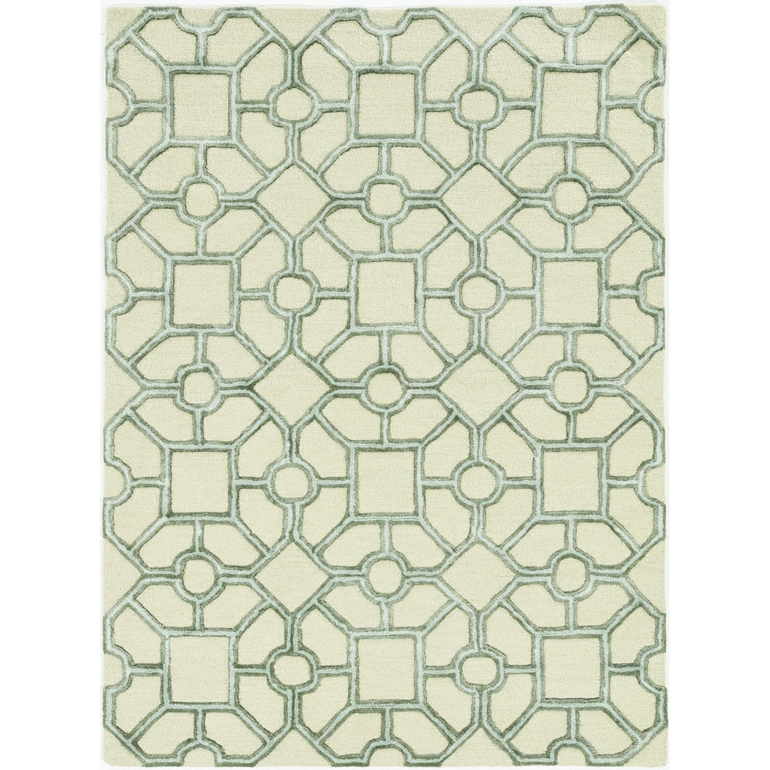 5X7 Beige Hand Tufted Geometric Indoor Area Rug Image 3