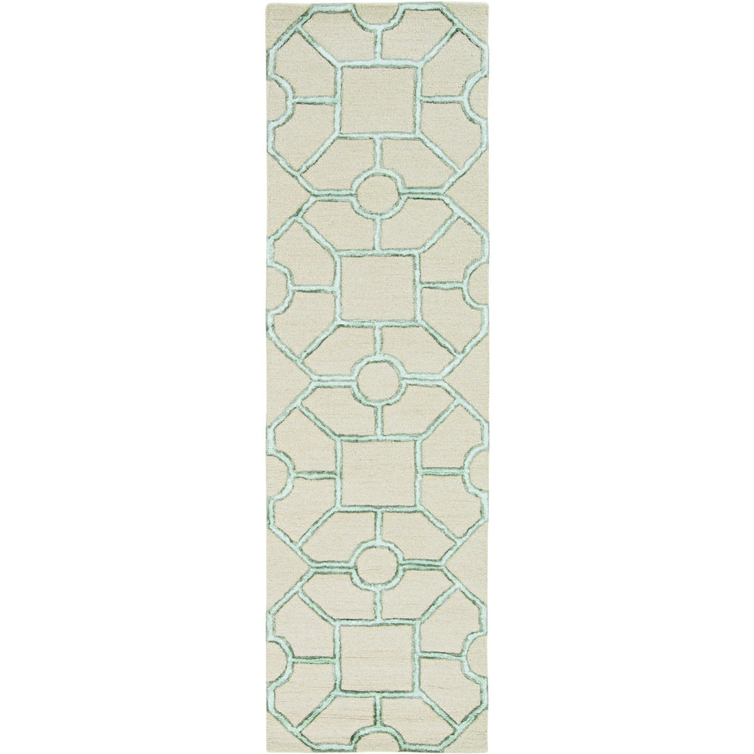 5X7 Beige Hand Tufted Geometric Indoor Area Rug Image 5