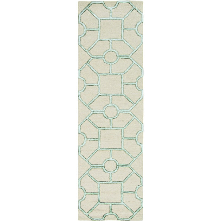 5X7 Beige Hand Tufted Geometric Indoor Area Rug Image 5