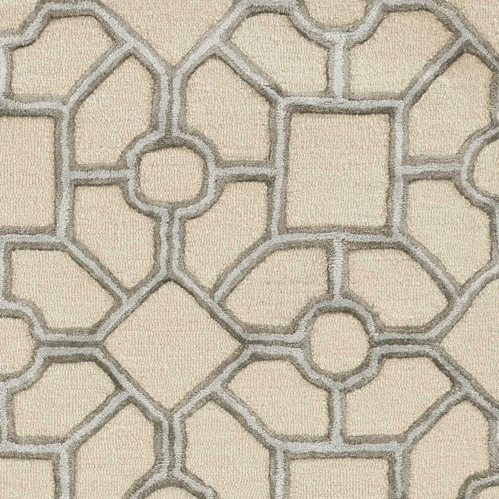 5X7 Beige Hand Tufted Geometric Indoor Area Rug Image 6