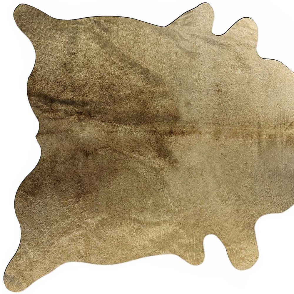 6 X 7 Gold Genuine Cowhide Area Rug Image 2