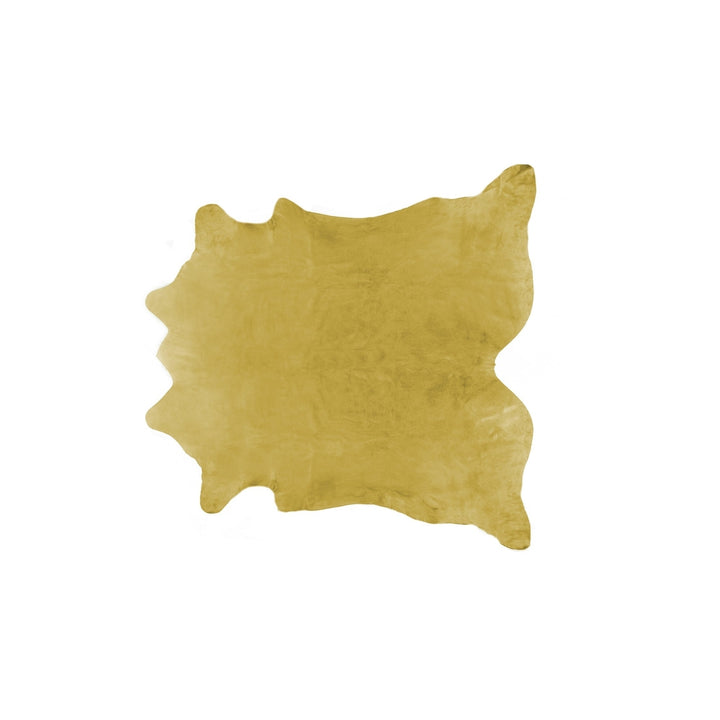 6 X 7 Gold Genuine Cowhide Area Rug Image 11