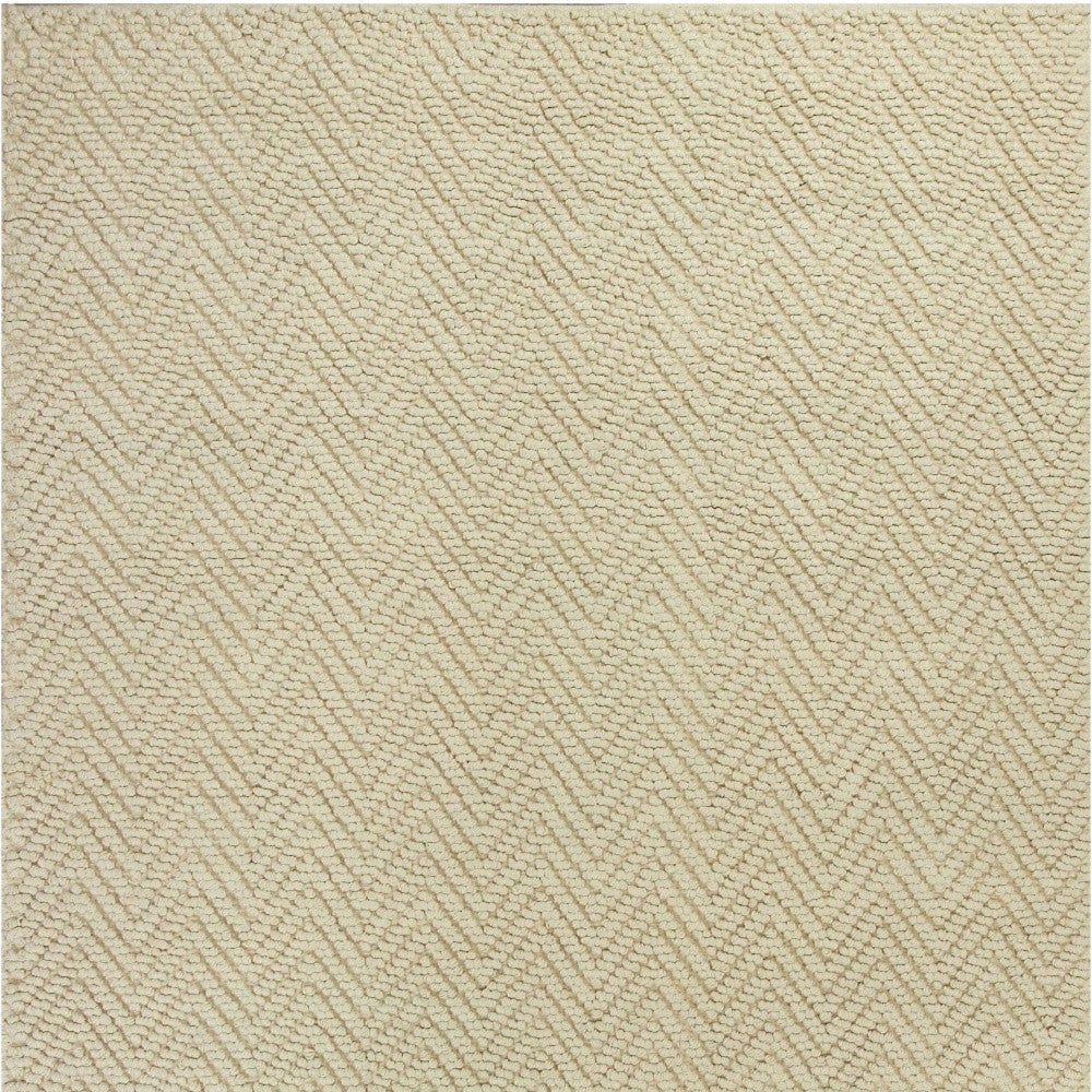 5X8 Ivory Herringbone Hand Woven Jute Indoor Area Rug Image 1