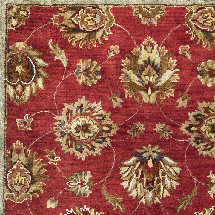 5X8 Red Hand Tufted Traditional Floral Indoor Area Rug Image 5