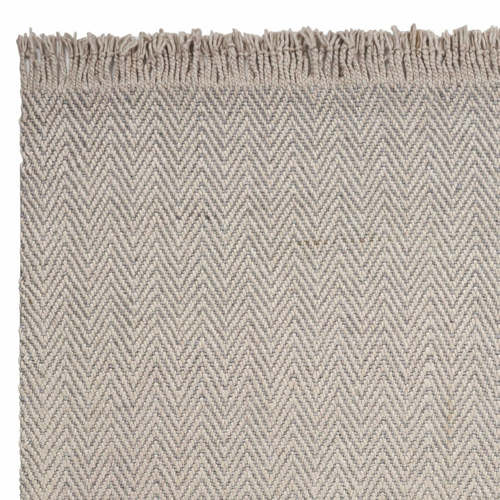 5X8 Oatmeal Beige Hand Woven Houndstooth Indoor Area Rug Image 3