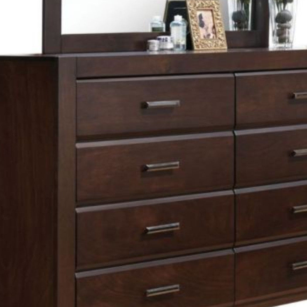 59" Brown Solid and Manufactured Wood Eight Drawer Double Dresser Image 2