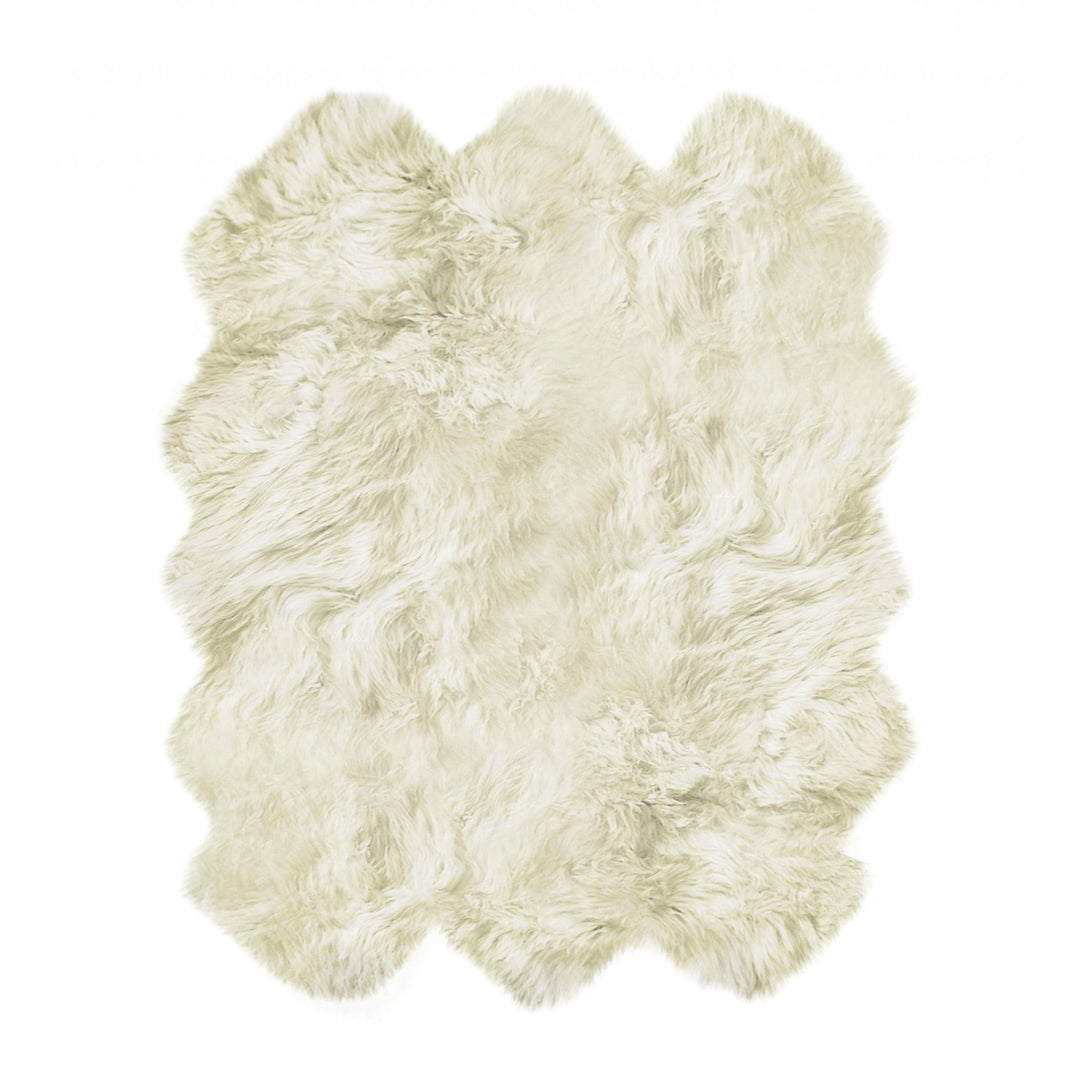 6 X 6 Natural Sheepskin Non Skid Area Rug Image 1