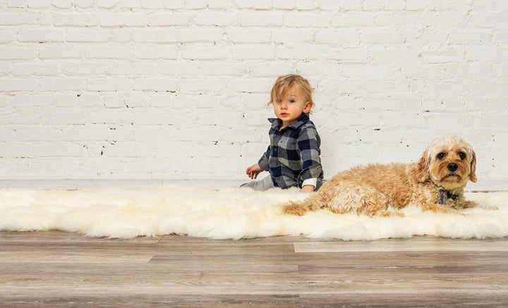 6 X 6 Natural Sheepskin Non Skid Area Rug Image 3