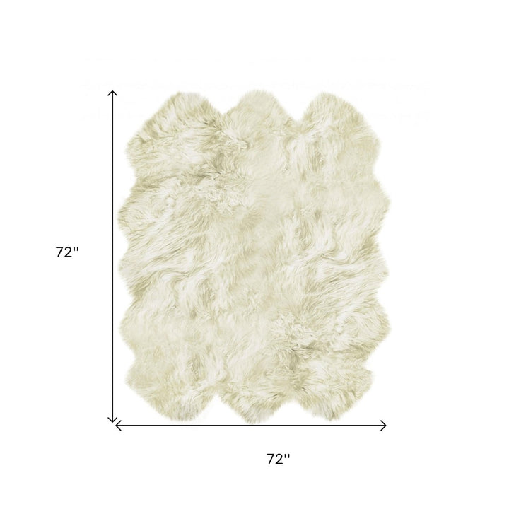 6 X 6 Natural Sheepskin Non Skid Area Rug Image 7