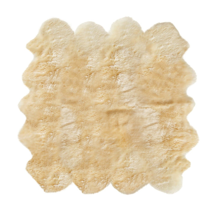 6 x 7 Gold Sheepskin Handmade Area Rug Image 6