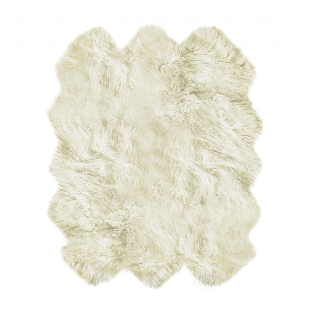 6 X 6 Natural Sheepskin Non Skid Area Rug Image 9