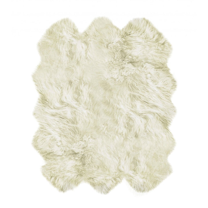 6 X 6 Natural Sheepskin Non Skid Area Rug Image 9