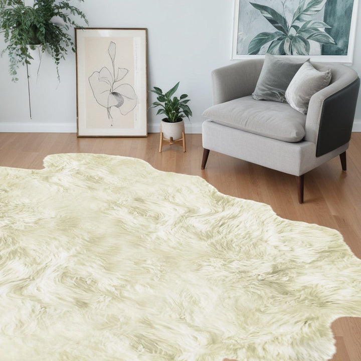 6 X 6 Natural Sheepskin Non Skid Area Rug Image 10