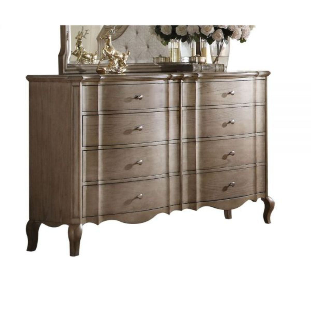 64" Taupe Solid and Manufactured Wood Eight Drawer Double Dresser Image 1