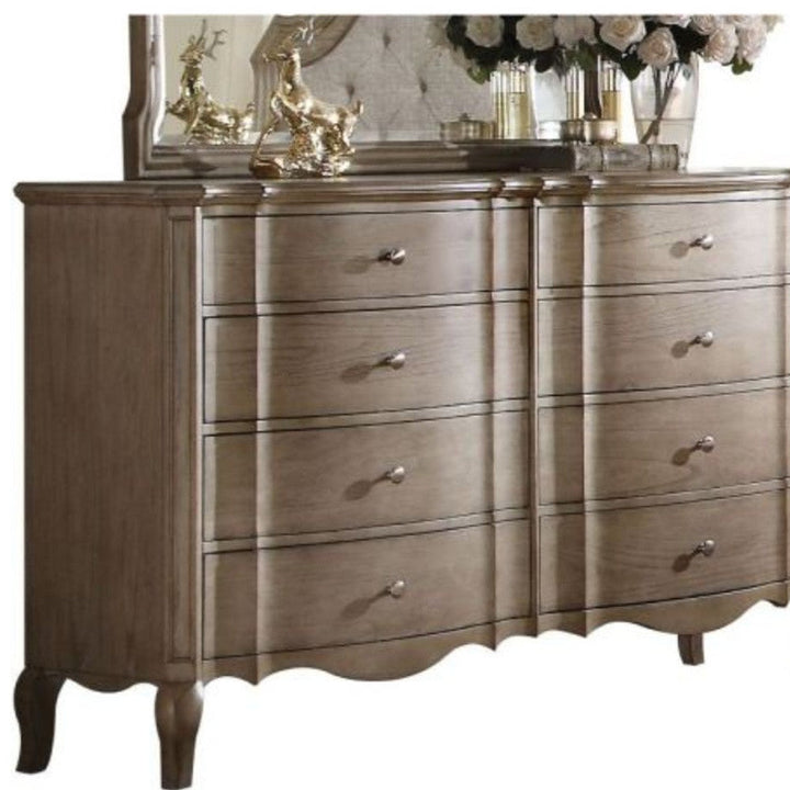 64" Taupe Solid and Manufactured Wood Eight Drawer Double Dresser Image 3