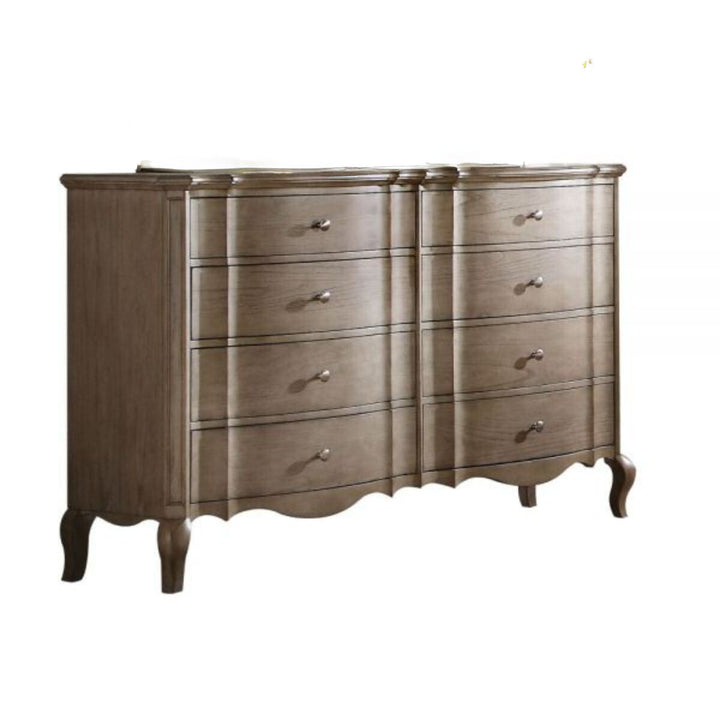 64" Taupe Solid and Manufactured Wood Eight Drawer Double Dresser Image 4