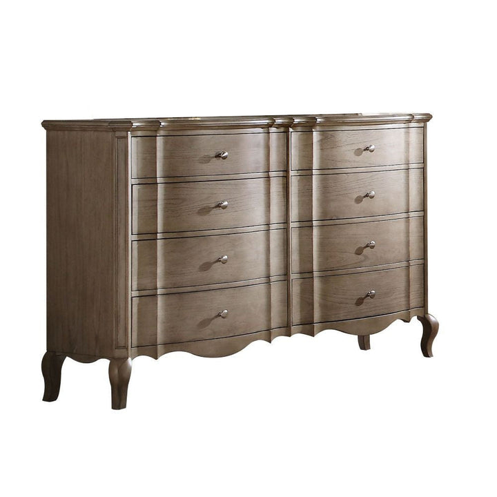 64" Taupe Solid and Manufactured Wood Eight Drawer Double Dresser Image 7