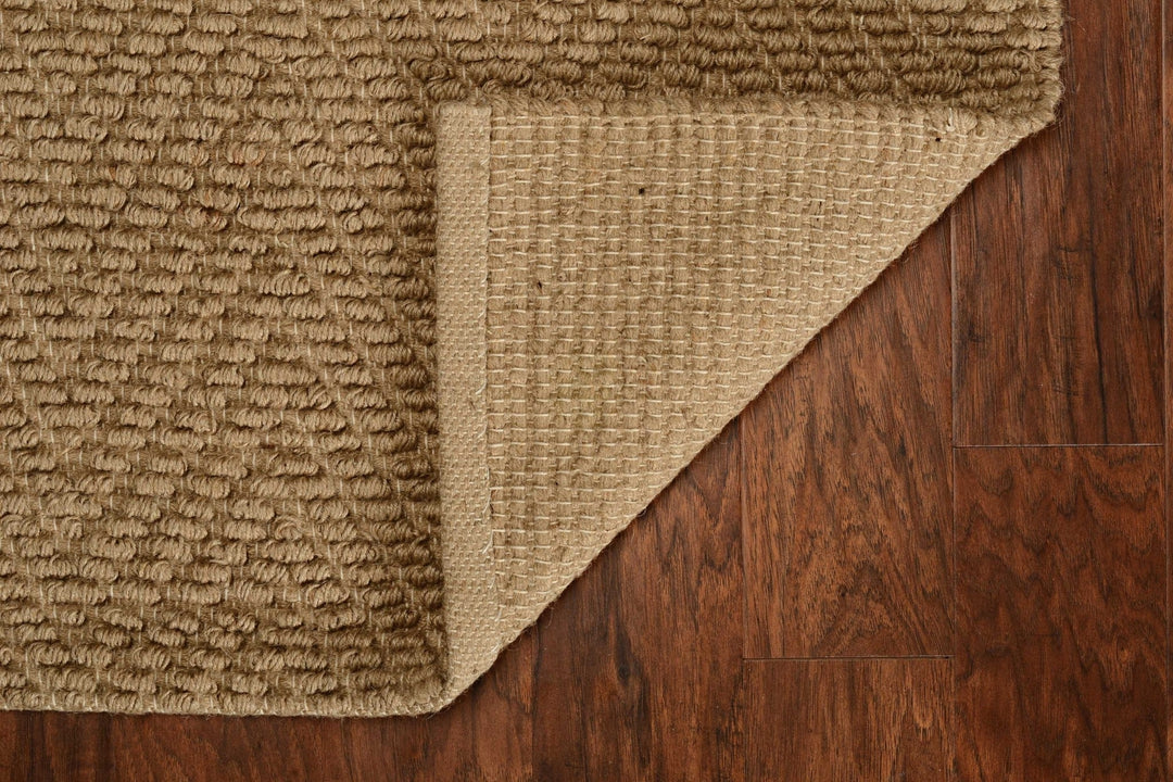 8 Natural Beige Hand Woven Herringbone Jute Indoor Runner Rug Image 10