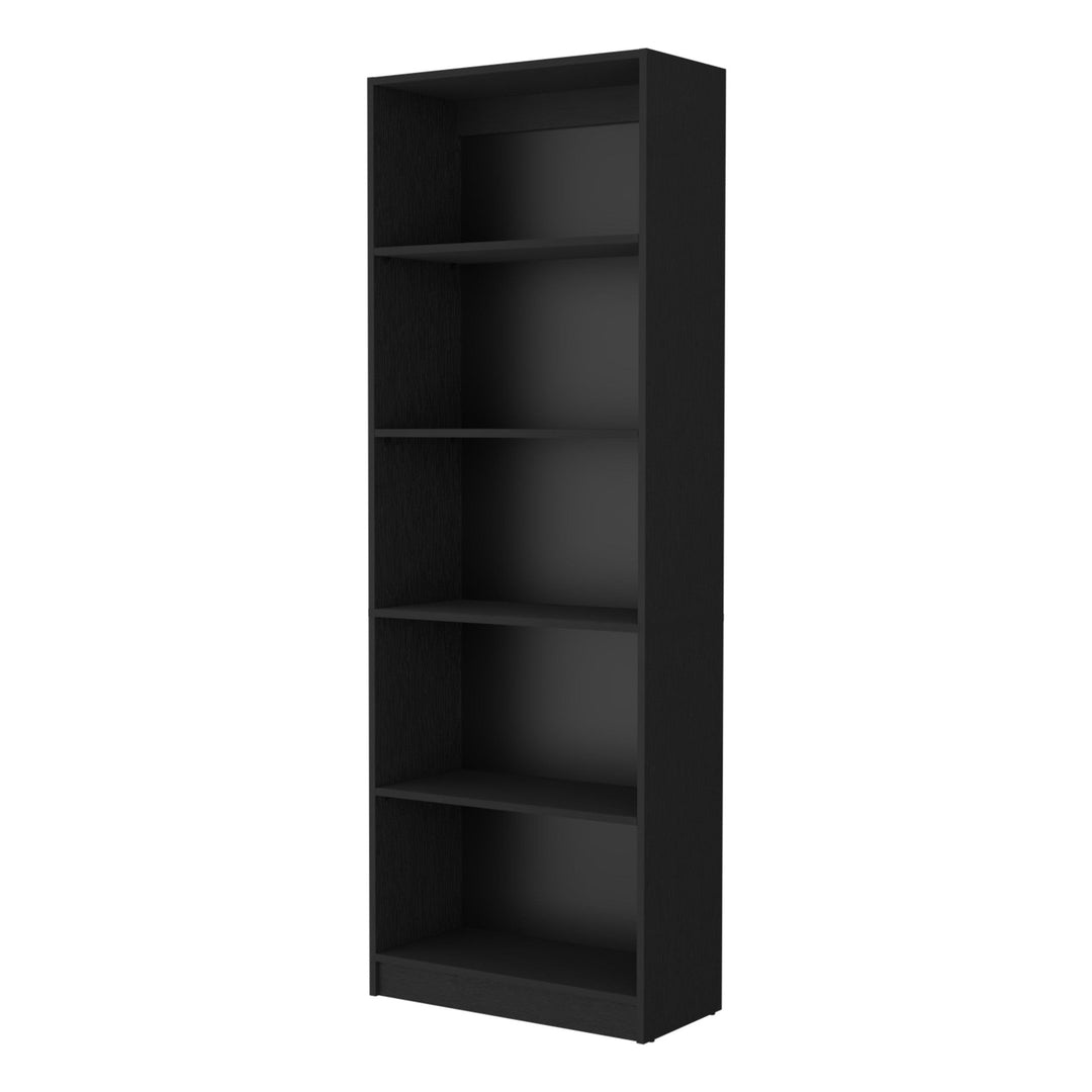 71" Black Five Tier Bookcase Image 1