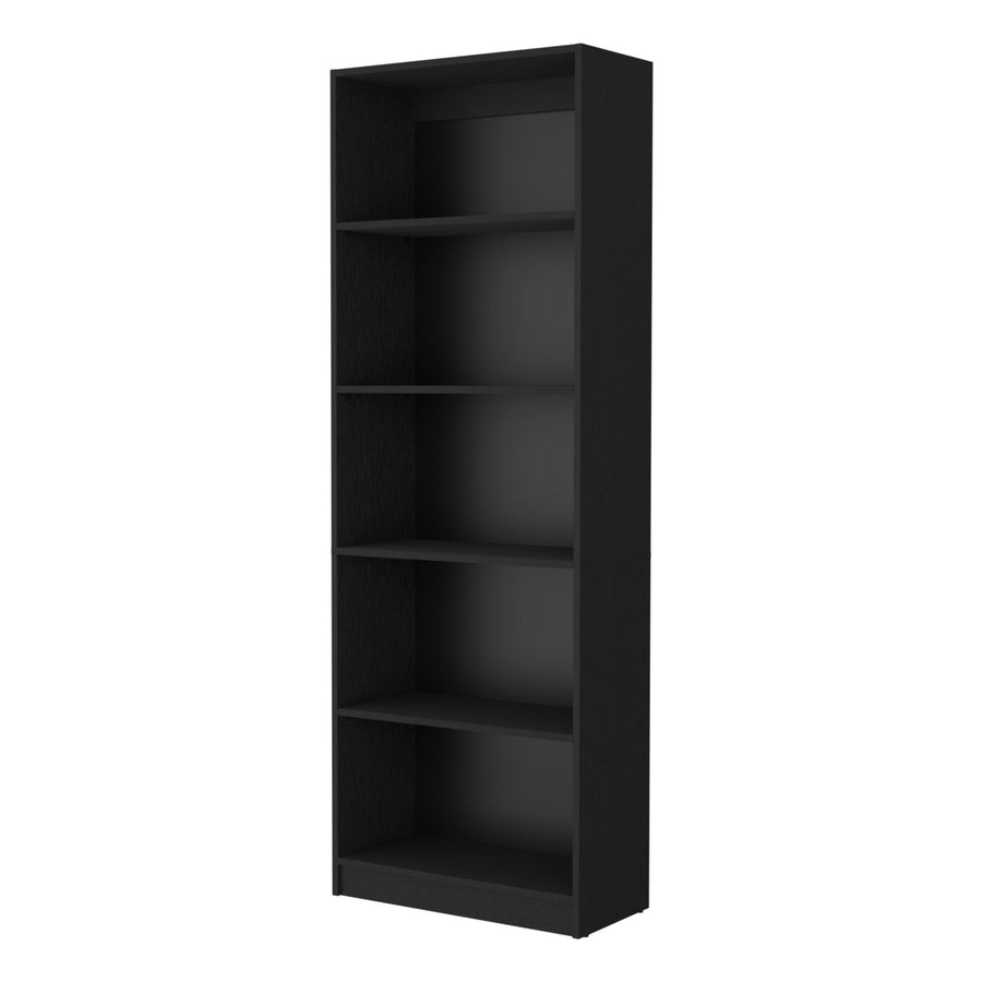 71" Black Five Tier Bookcase Image 1