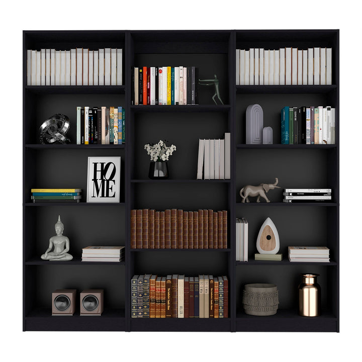 71" Black Four Tier Bookcase Image 1