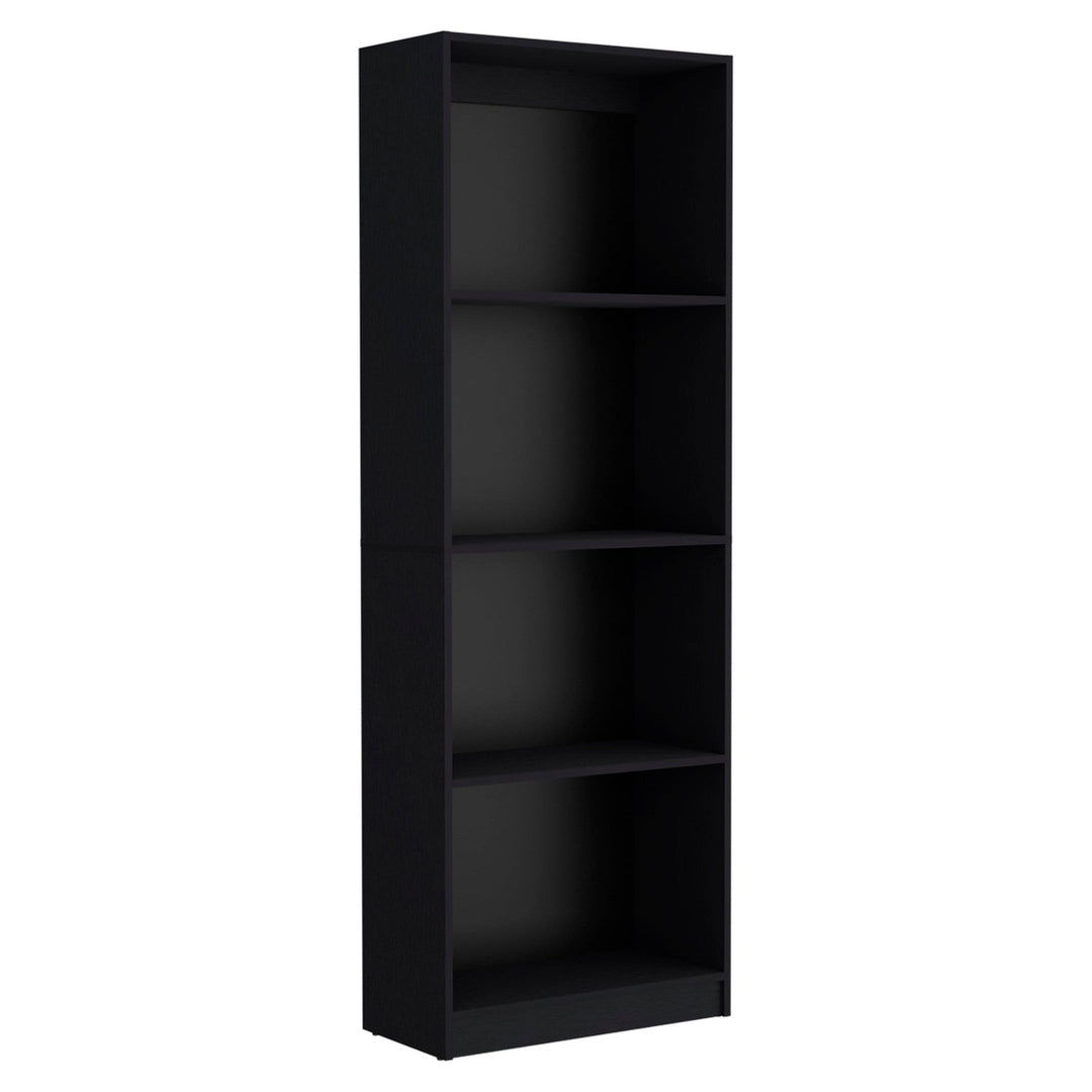 71" Black Four Tier Bookcase Image 6