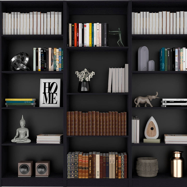 71" Black Four Tier Bookcase Image 7