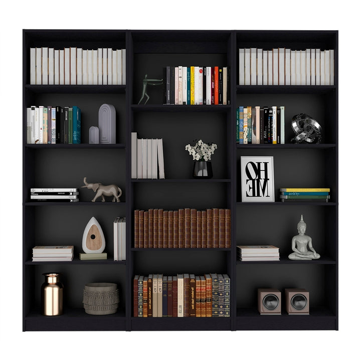 71" Black Four Tier Bookcase Image 8