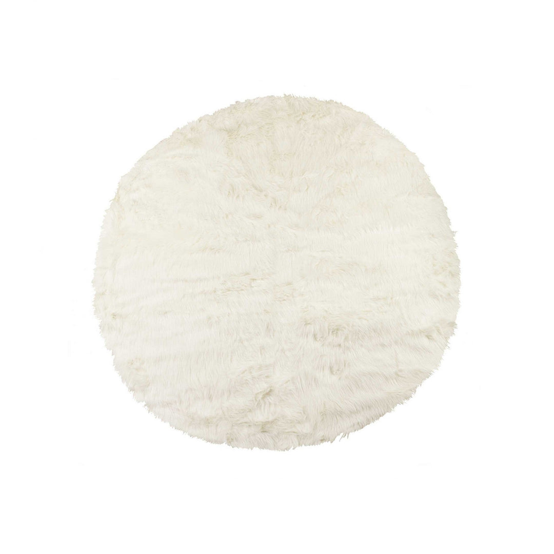 72" Off White Circular Faux faux Area Rug Image 1