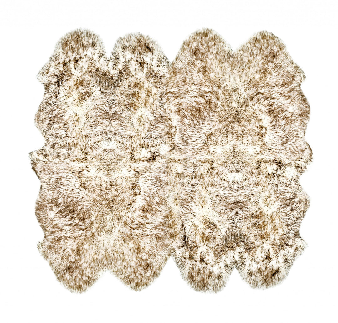 72" X 72" Gradient Chocolate Octo Sheepskin - Area Rug Image 1