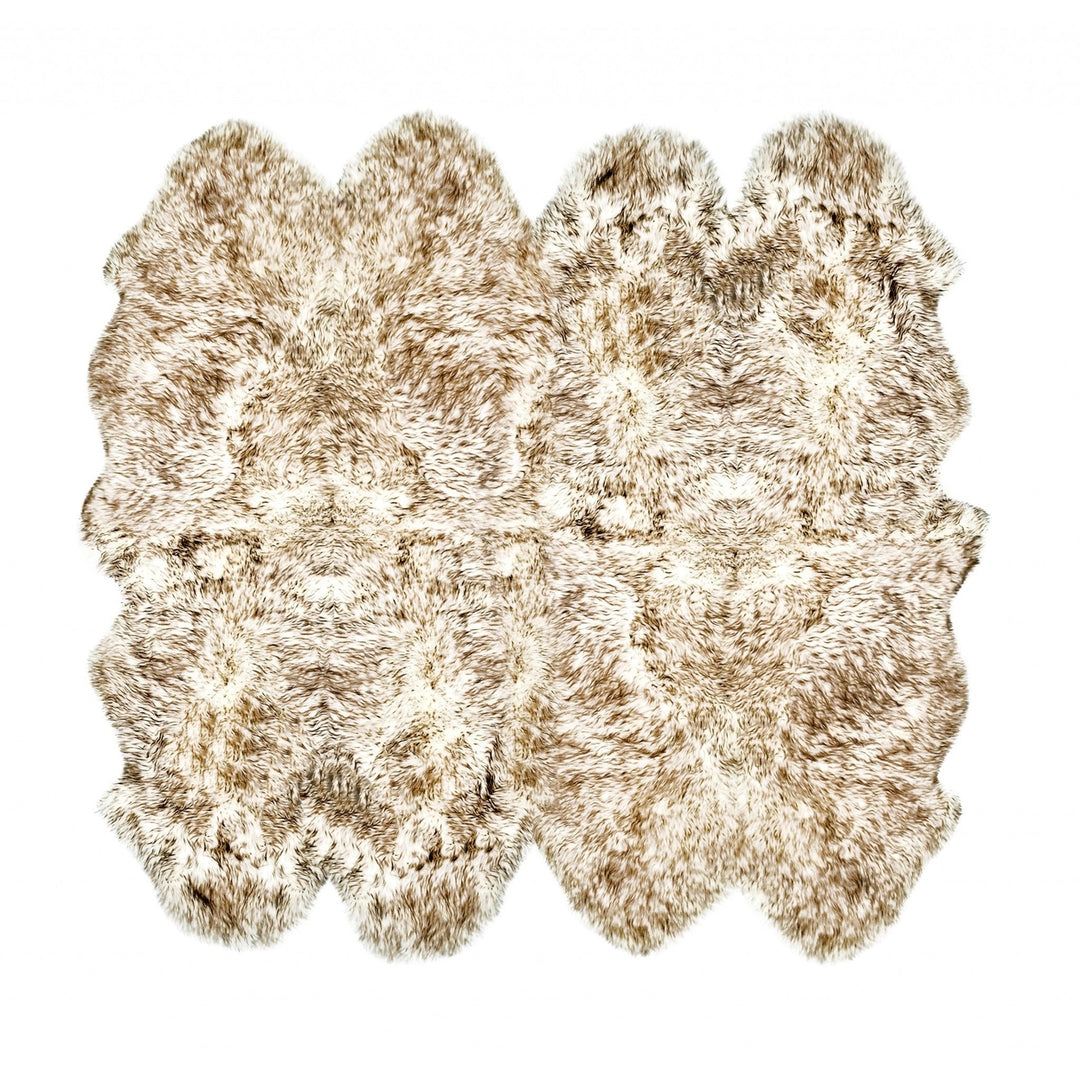 72" X 72" Gradient Chocolate Octo Sheepskin - Area Rug Image 6